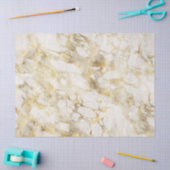 白とモダン金ゴールドの大理石のパターン 薄葉紙 (クラフト)