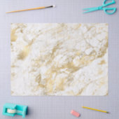 白とモダン金ゴールドの大理石のパターン 薄葉紙 (クラフト)