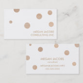 白とモダン金ゴールドシフェイクックの紙吹雪ドット 名刺 (正面/裏面)