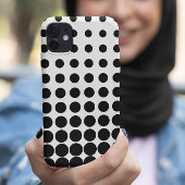 白とモダン黒のハーフトーンのドット クッション