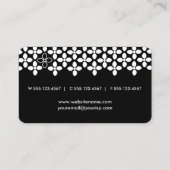 白とモダン黒の花パターン 名刺 (裏面)