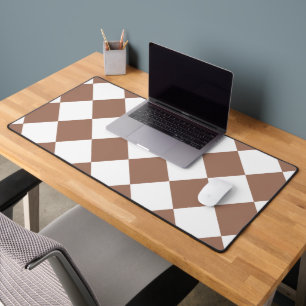 白とモチャムースのダイヤモンドパターン デスクマット