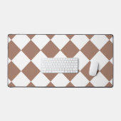 白とモチャムースのダイヤモンドパターン デスクマット (キーボード&マウス)