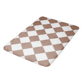 白とモチャムースのダイヤモンドパターン バスマット (アングル)