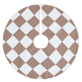 白とモチャムースのダイヤモンドパターン ブラッシュドポリエステルツリースカート