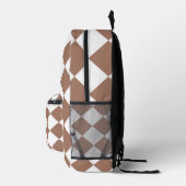 白とモチャムースのダイヤモンドパターン プリントバックパック (右)