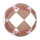 白とモチャムースのダイヤモンドパターン 野球ボール (正面左)