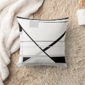 白とライトグレーブラッククリスクロスMCM外観 クッション (ブランケット)