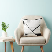 白とライトグレーブラッククリスクロスMCM外観 クッション (椅子)