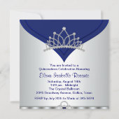 白とロイヤルブルーのキンセアニエラ招待状 招待状 (裏面)