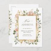 白と中立のフローラ |引っ越しのお知らせ ポストカード (正面/裏面)