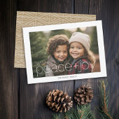 白と写真縁ど- Tribal Pattern Peace Joy シーズンカード