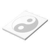 白と半透明の黒の陰陽のマーク ノートパッド (回転)