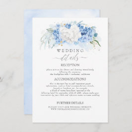 白と埃の多い青い花結婚の情報 エンクロージャーカード