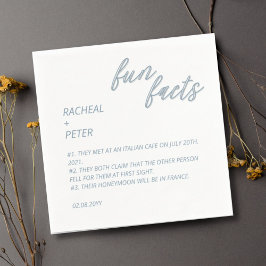 白と埃の多い青モダンのおもしろいの結婚事実 スタンダードカクテルナプキン