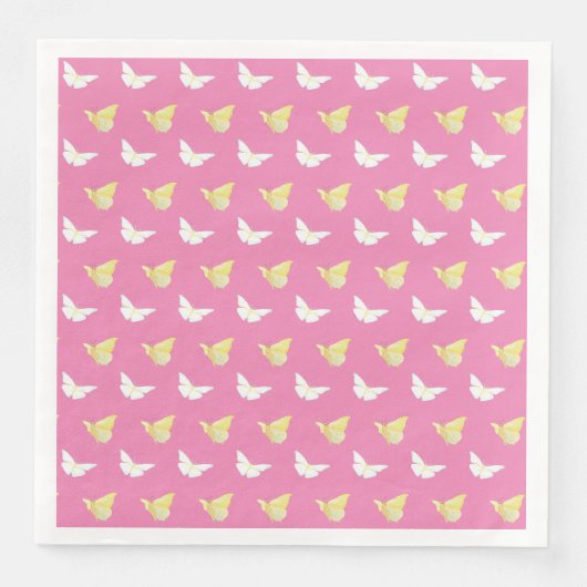 白と明るい黄色の蝶ピンク飛んでいる色 (正面)