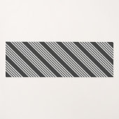 白と木炭の5つのストライプパターン ヨガマット (正面(横))