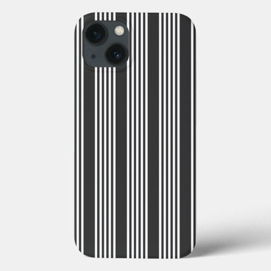 白と木炭の5つのストライプパターン Case-Mate iPhoneケース (裏面)