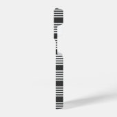 白と木炭の5つのストライプパターン iPhoneケース (左側面)