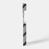 白と木炭の5つのストライプパターン iPhoneケース (左側面)