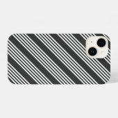 白と木炭の5つのストライプパターン iPhoneケース (裏面横)