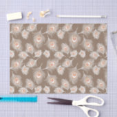 白と桃の孔雀の羽のトゥーペタン 薄葉紙 (クラフト)