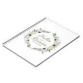 白と桃の花のフレーム ノートブック (左側)