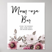 白と梅のフローラママ – osa-バー赤ちゃんシャワー ポスター (正面)