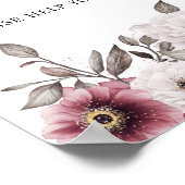 白と梅のフローラ食べ物ベビーシャワー ポスター (角)