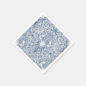 白と海軍のカニと海草 スタンダードカクテルナプキン (角)