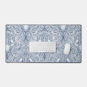 白と海軍のカニと海草 デスクマット (キーボード&マウス)