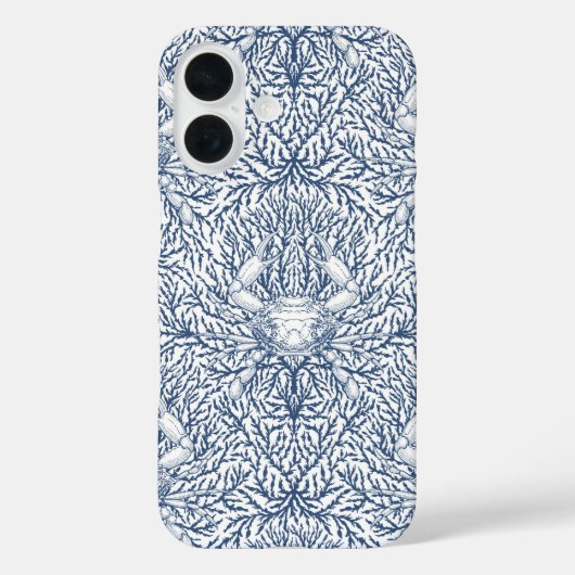 白と海軍のカニと海草 Case-Mate iPhoneケース (裏面)