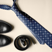 白と海軍の船航海の車のダイヤモンドパターン ネクタイ
