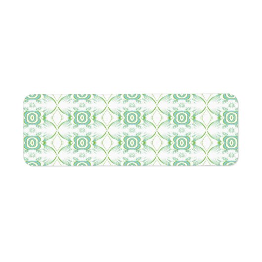 白と淡い色の緑の花模様。 ラベル (正面)