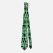 白と濃い緑の長方形または正方形の形状 ネクタイ (正面)