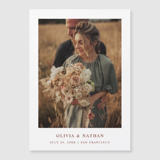 白と濃い赤 | Photo Magnetic日付の保存 (正面)