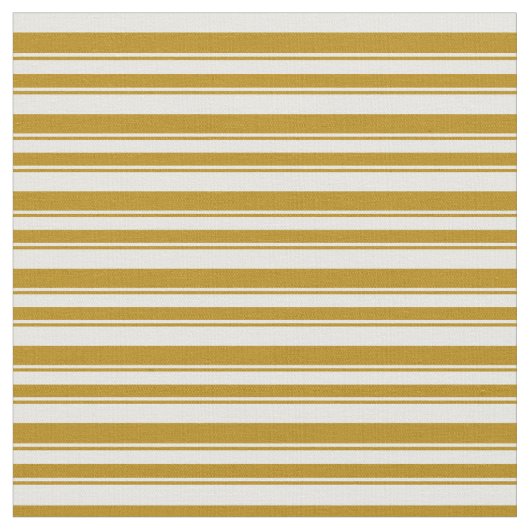 白と濃い金色の縞模様 ファブリック (クローズアップ)