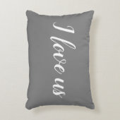 白と灰色のアクセント枕の「私は私たちを愛している」 アクセントクッション (正面(垂直))