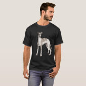 白と灰色のウィペット Tシャツ (正面フル)