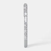 白と灰色のオリジナルパターン iPhone 16ケース (左側面)