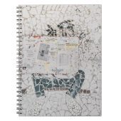 白と灰色のコンクリート壁の白のプリンタ紙 ノートブック (正面)