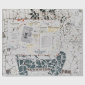 白と灰色のコンクリート壁の白のプリンタ紙 ラッピングペーパー (フラット)