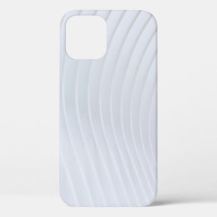 白と灰色のストライプの織物 iPhone 12ケース