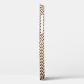 白と灰色のストライプの織物 Case-Mate iPhoneケース (裏面 / 左)