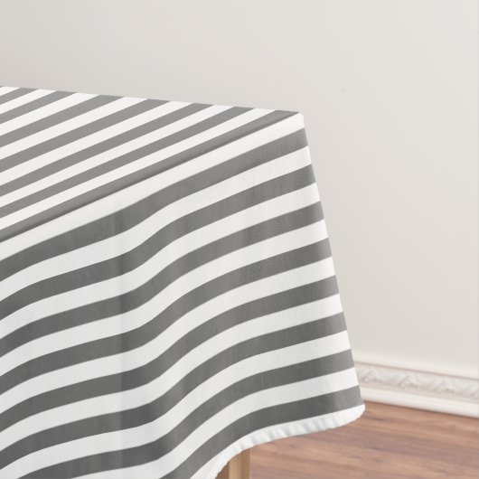 白と灰色のストライプ テーブルクロス (インサイチュ)