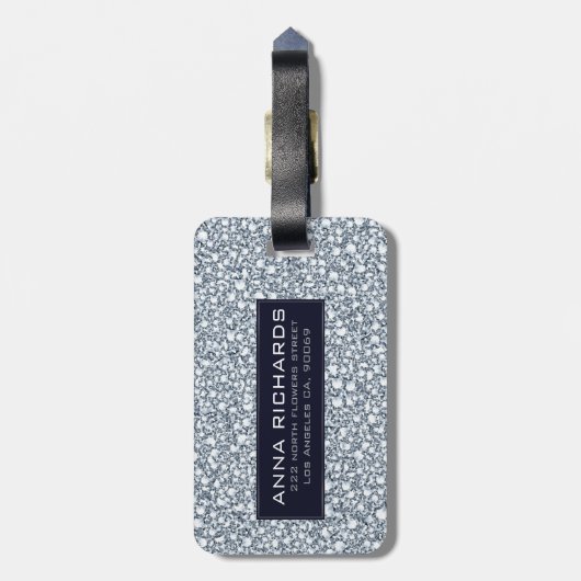 白と灰色のダイヤモンドの外観 ラゲッジタグ (裏面縦)