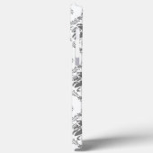 白と灰色のダマスク透かし模様 Case-Mate iPhoneケース (裏面 / 左)