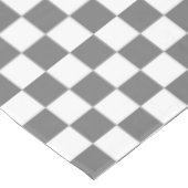 白と灰色のチェック市松模様にコットンダイニング テーブルクロス (アングル)