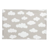 白と灰色のパステルクラウドサンティック 枕カバー (裏面-左)