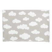 白と灰色のパステルクラウドサンティック 枕カバー (正面左)